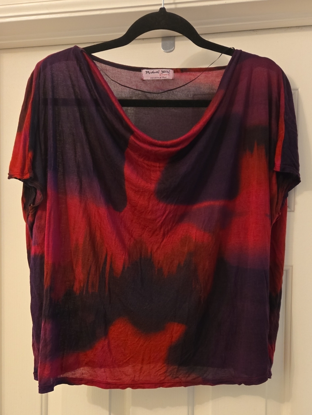Vintage Michael Stars Pink & Purple Ombre Cowl Neck Tunic Top